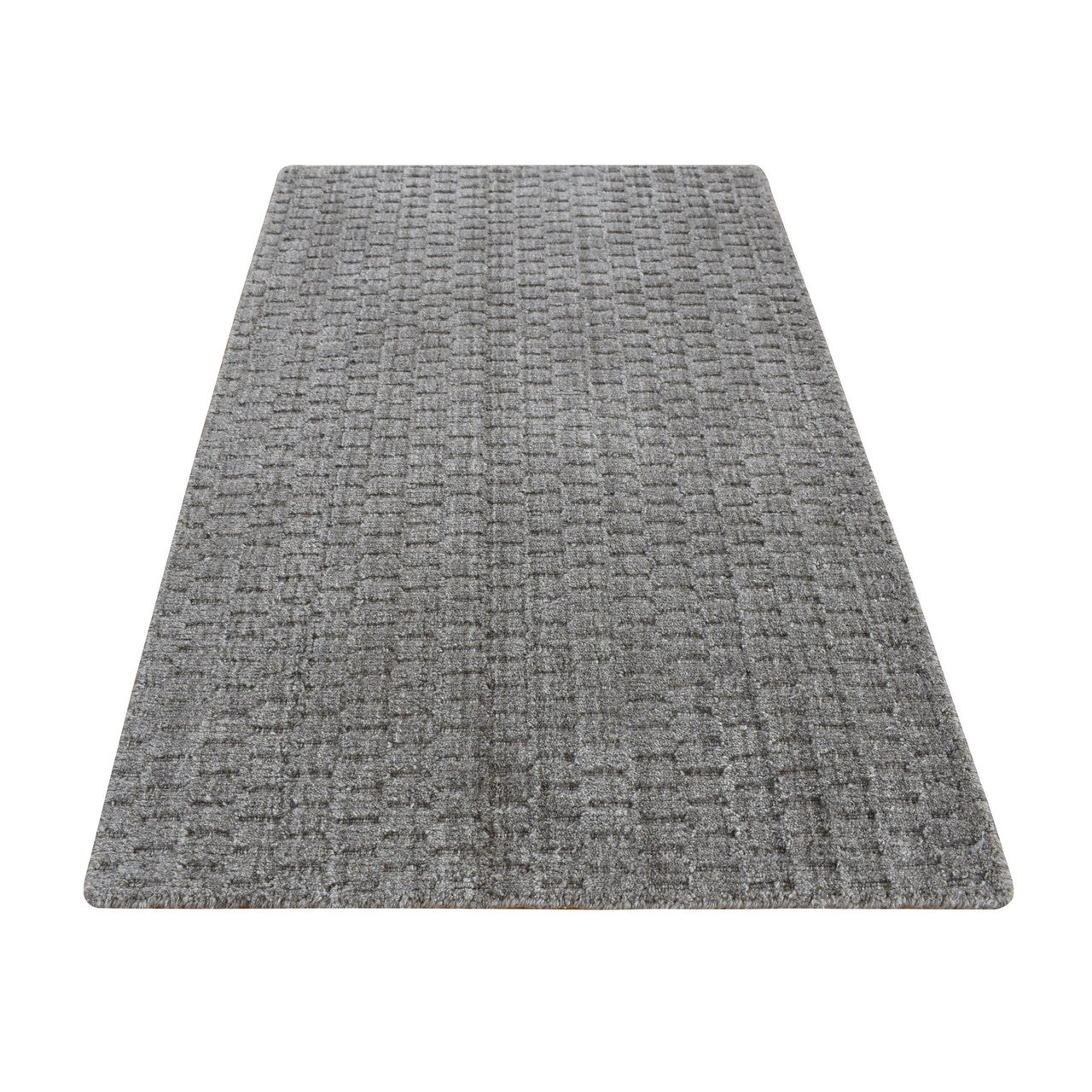 Gray 2'0" x 3'0" Modern and Contemporary Handloom Wool Rug - Sku: O087830