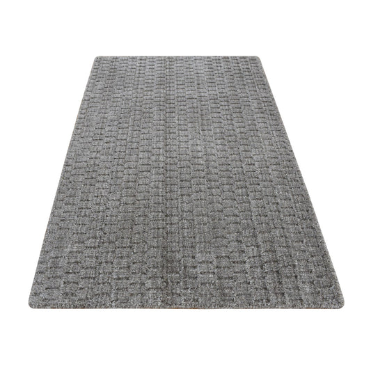 Modern and Contemporary Wool Hand Loomed Rug Grey No Border 2.0X3.0 -O087830