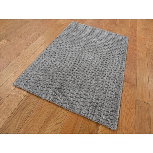 Modern and Contemporary Wool Hand Loomed Rug Grey No Border 2.0X3.0 -O087830