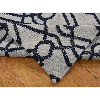 Flat Weave Wool Hand Woven Rug Grey No Border 2.9X6.0 -O087834