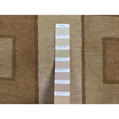 Modern and Contemporary Wool Hand Knotted Rug Brown No Border 1.10X2.10 -O087836