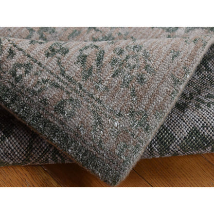 Transitional Wool & Silk Hand Knotted Rug Grey No Border 2.0X3.0 -O087837