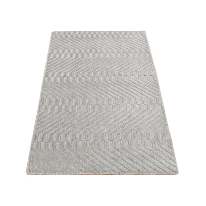 Modern and Contemporary Wool & Silk Hand Loomed Rug Grey No Border 2.0X3.0 -O087838