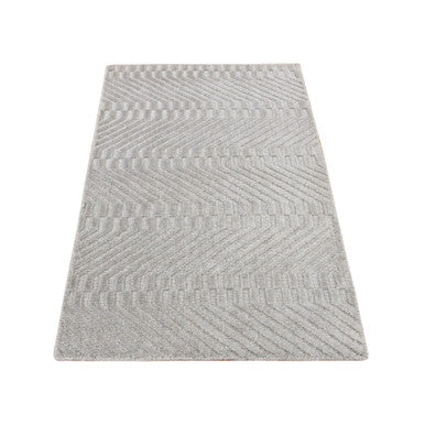 Modern and Contemporary Wool & Silk Hand Loomed Rug Grey No Border 2.0X3.0 -O087838