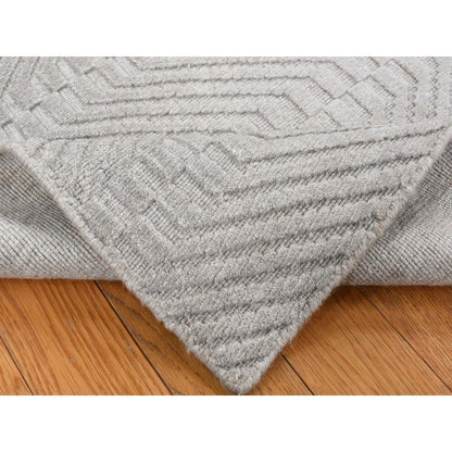 Modern and Contemporary Wool & Silk Hand Loomed Rug Grey No Border 2.0X3.0 -O087838