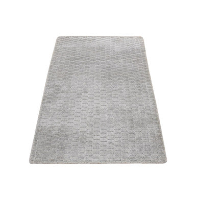 Modern and Contemporary Wool & Silk Hand Loomed Rug Grey No Border 2.0X3.0 -O087839
