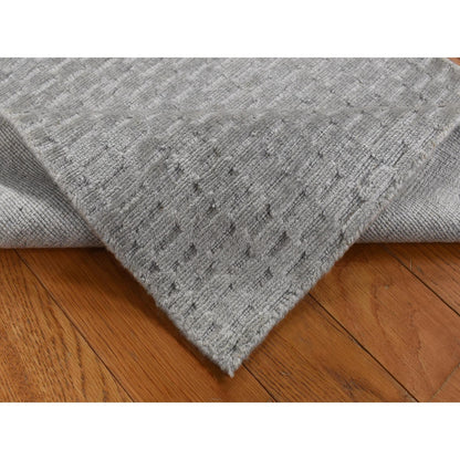 Modern and Contemporary Wool & Silk Hand Loomed Rug Grey No Border 2.0X3.0 -O087839