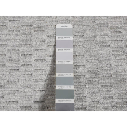 Modern and Contemporary Wool & Silk Hand Loomed Rug Grey No Border 2.0X3.0 -O087839