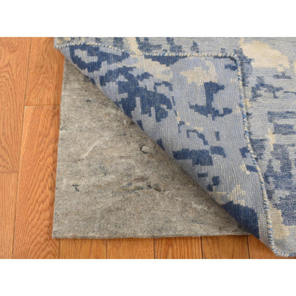 Modern and Contemporary Wool Hand Knotted Rug Blue No Border 2.0X3.0 -O087842