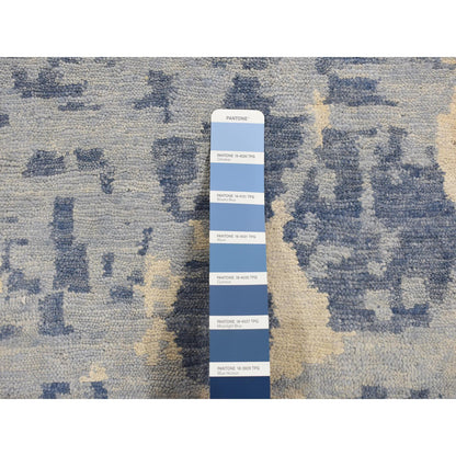 Modern and Contemporary Wool Hand Knotted Rug Blue No Border 2.0X3.0 -O087842