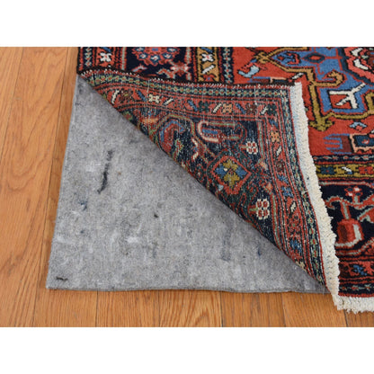 Heriz Wool Hand Knotted Rug Red Blue 8.0X10.7 -O087843