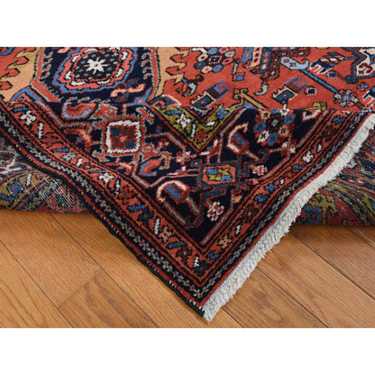 Heriz Wool Hand Knotted Rug Red Blue 8.0X10.7 -O087843