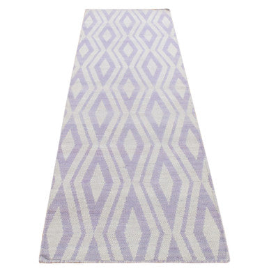 Flat Weave Wool Hand Woven Rug Purple No Border 2.8X8.0 -O087845