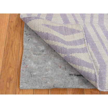 Flat Weave Wool Hand Woven Rug Purple No Border 2.8X8.0 -O087845
