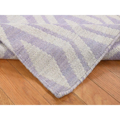Flat Weave Wool Hand Woven Rug Purple No Border 2.8X8.0 -O087845