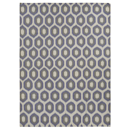 Flat Weave Wool Hand Woven Rug Blue No Border 8.10X12.2 -O087860
