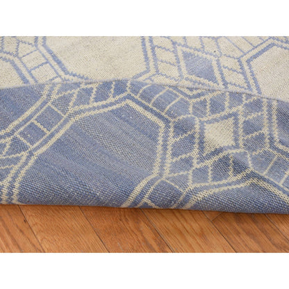 Flat Weave Wool Hand Woven Rug Ivory No Border 9.8X9.8 -O087862