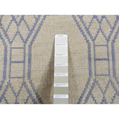 Flat Weave Wool Hand Woven Rug Ivory No Border 9.8X9.8 -O087862