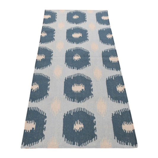 Flat Weave Wool Hand Knotted Rug Blue No Border 2.7X6.1 -O087863