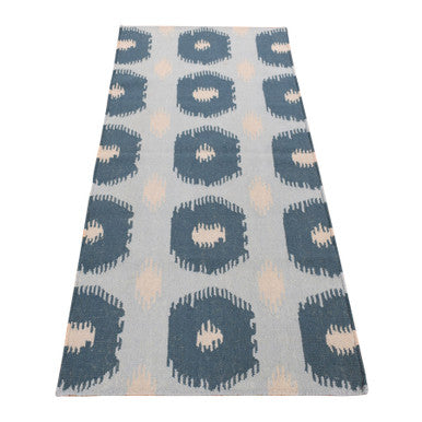 Flat Weave Wool Hand Knotted Rug Blue No Border 2.7X6.1 -O087863