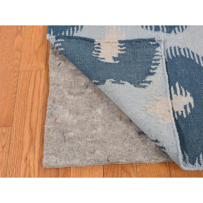 Flat Weave Wool Hand Knotted Rug Blue No Border 2.7X6.1 -O087863
