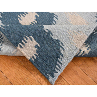 Flat Weave Wool Hand Knotted Rug Blue No Border 2.7X6.1 -O087863