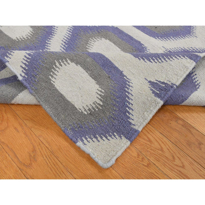 Flat Weave Wool Hand Woven Rug Purple None 8.10X12.2 -O087869