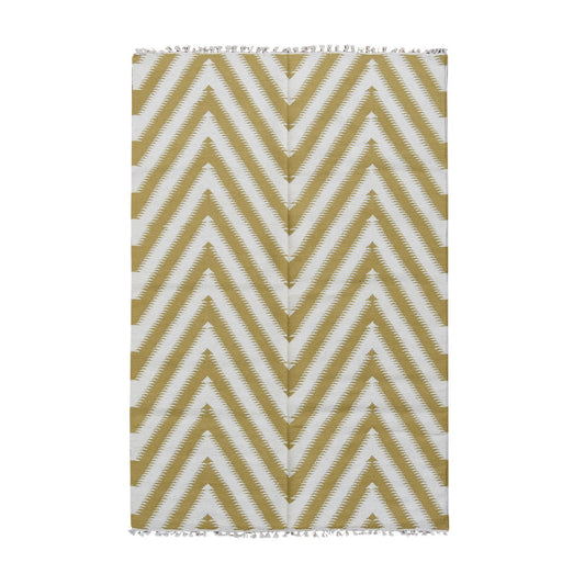 Flat Weave Wool Hand Woven Rug Yellow No Border 5.0X8.0 -O087887