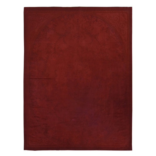 Flat Weave Wool Hand Woven Rug Red Red 7.8X10.3 -O087892