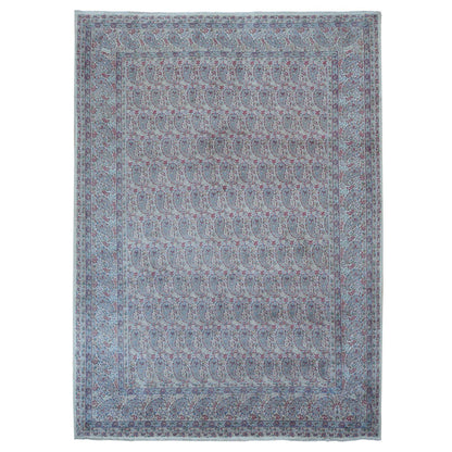 Fine Oriental Wool Hand Knotted Rug Ivory Ivory 8.9X12.1 -O087897