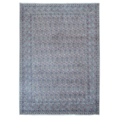 Fine Oriental Wool Hand Knotted Rug Ivory Ivory 8.9X12.1 -O087897