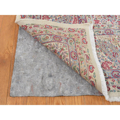 Fine Oriental Wool Hand Knotted Rug Ivory Ivory 8.9X12.1 -O087897