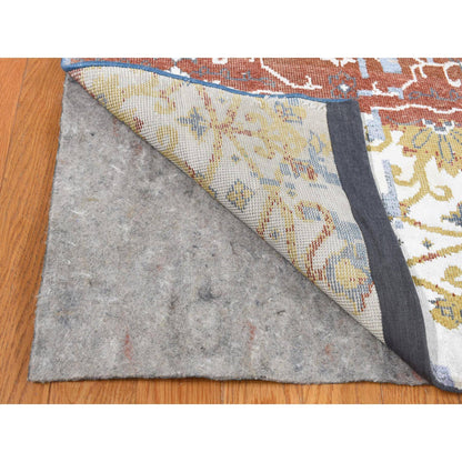 Modern and Contemporary Wool & Silk Hand Knotted Rug Blue No Border 9.9X14.0 -O087898