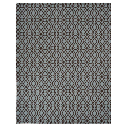 Flat Weave Wool Hand Woven Rug Green No Border 9.3X12.0 -O087900