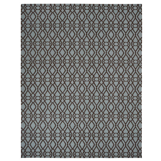 Flat Weave Wool Hand Woven Rug Green No Border 9.3X12.0 -O087900