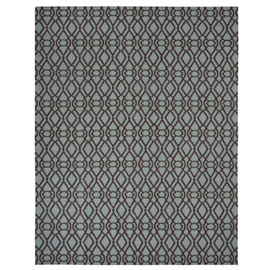 Flat Weave Wool Hand Woven Rug Green No Border 9.3X12.0 -O087900