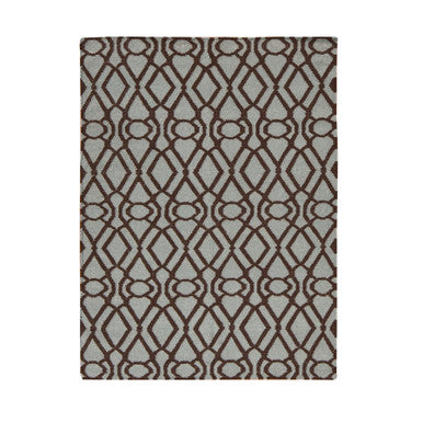 Flat Weave Wool Hand Woven Rug Green No Border 4.3X5.10 -O087901