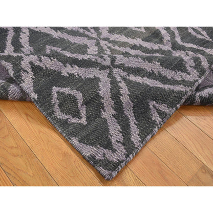Flat Weave Wool Hand Woven Rug Black No Border 5.2X7.5 -O087902