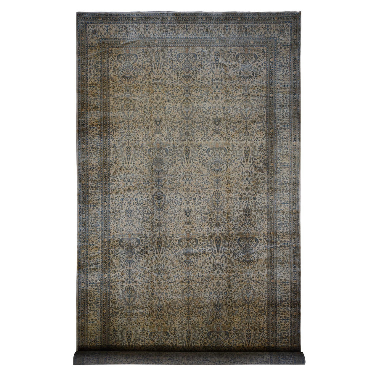Fine Oriental Wool Hand Knotted Rug Brown Brown 10.8X20.5 -O087903