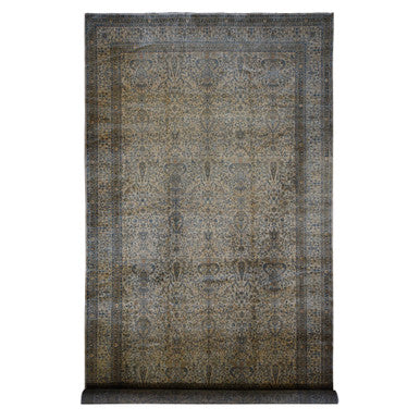 Fine Oriental Wool Hand Knotted Rug Brown Brown 10.8X20.5 -O087903