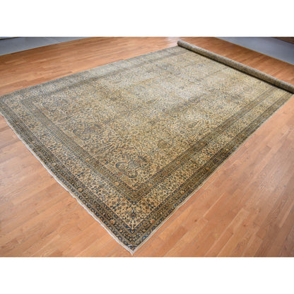 Fine Oriental Wool Hand Knotted Rug Brown Brown 10.8X20.5 -O087903
