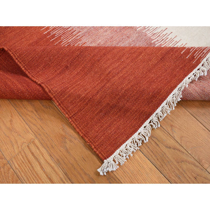Flat Weave Wool Hand Woven Rug Ivory No Border 8.0X10.2 -O087910