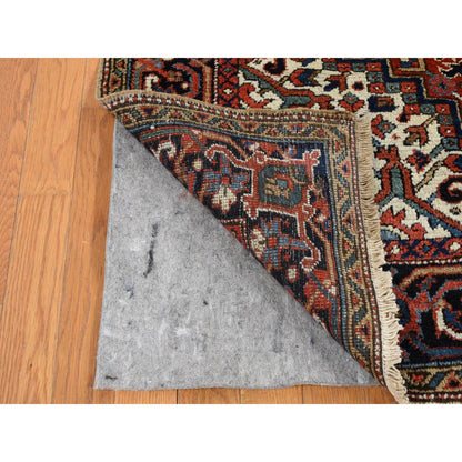 Heriz Wool Hand Knotted Rug Red Blue 4.9X5.10 -O087915