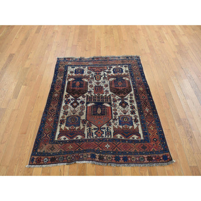 Tribal & Geometric Wool Hand Knotted Rug Red Red 4.7X5.6 -O087916