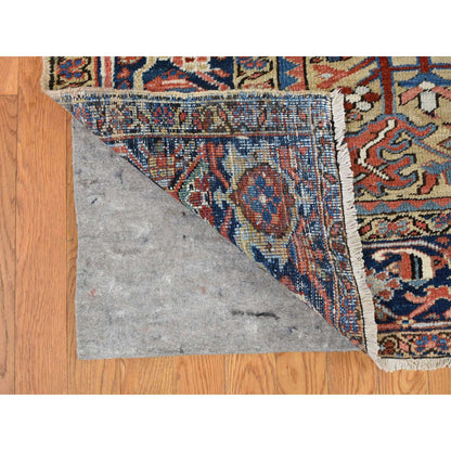 Heriz Wool Hand Knotted Rug Beige Blue 9.3X12.4 -O087918