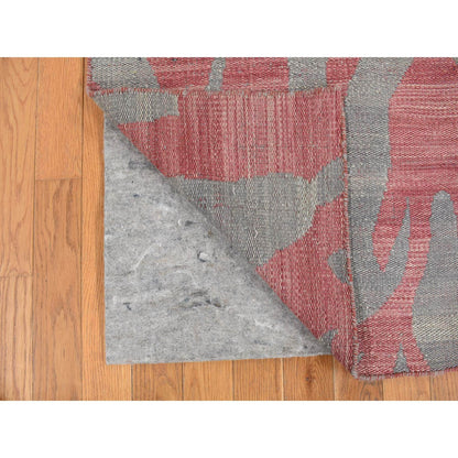 Flat Weave Wool Hand Woven Rug Grey No Border 4.0X5.2 -O087924