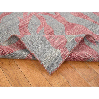 Flat Weave Wool Hand Woven Rug Grey No Border 4.0X5.2 -O087924