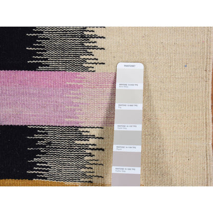 Flat Weave Wool Hand Woven Rug Ivory No Border 2.7X12.2 -O087926