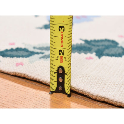 Flat Weave Wool Hand Stitched Rug Ivory No Border 3.0X4.7 -O087928