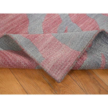 Flat Weave Wool Hand Woven Rug Grey No Border 4.0X6.0 -O087929